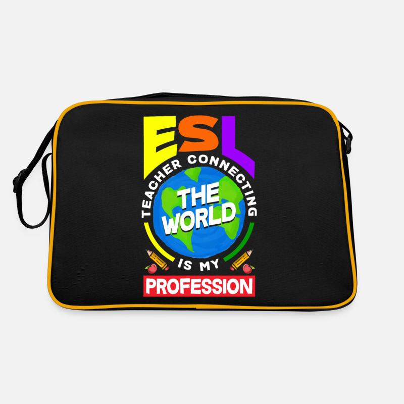 Professeur d’anglais langue ESL Linguiste Enseignement multilingue Sac Retro