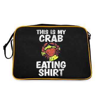 This is my crab eating text with red crab - Retro Bag - black/gold - Back