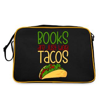 Les livres ne sont que des tacos de mots 4 - Sac Retro - noir/or - Dos