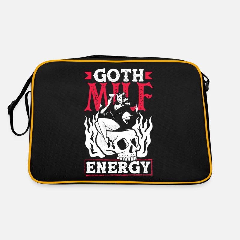 Goth Mom Energy Dark Gothic Skeleton - Retro Tasche - Schwarz/Gold