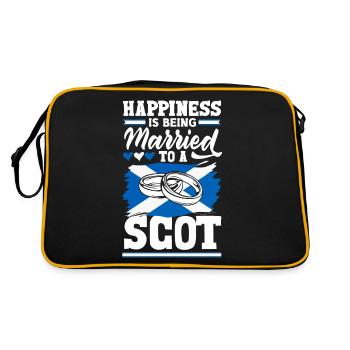 Scottish Scotland Scottish Flag Quote - Retro Bag - black/gold - Back
