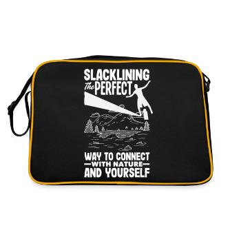 Slacklining the perfect way to connect with nature - Retro Tasche - Schwarz/Gold - Hinten