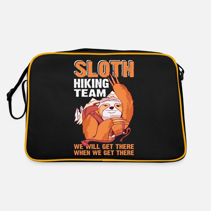 Sloth Hiking Team, Get There When We Get There 3 - Retro Tasche - Schwarz/Gold
