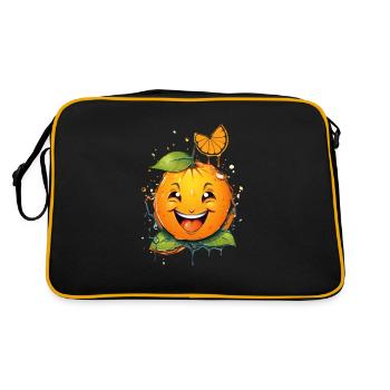 Motif orange éclatant « Juicy Joy » - Sac Retro - noir/or - Dos