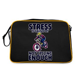 Stress Is Caused By Not Cycling Enough 4 - Retro Tasche - Schwarz/Gold - Hinten
