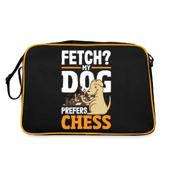Strategic Pooch Grandmaster Chess Dog Lover - Retro Bag - black/gold - Back