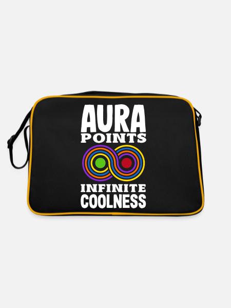Aura Points Infinete Coolness Trendy Viral - Retro Tasche - Schwarz/Gold - Hinten