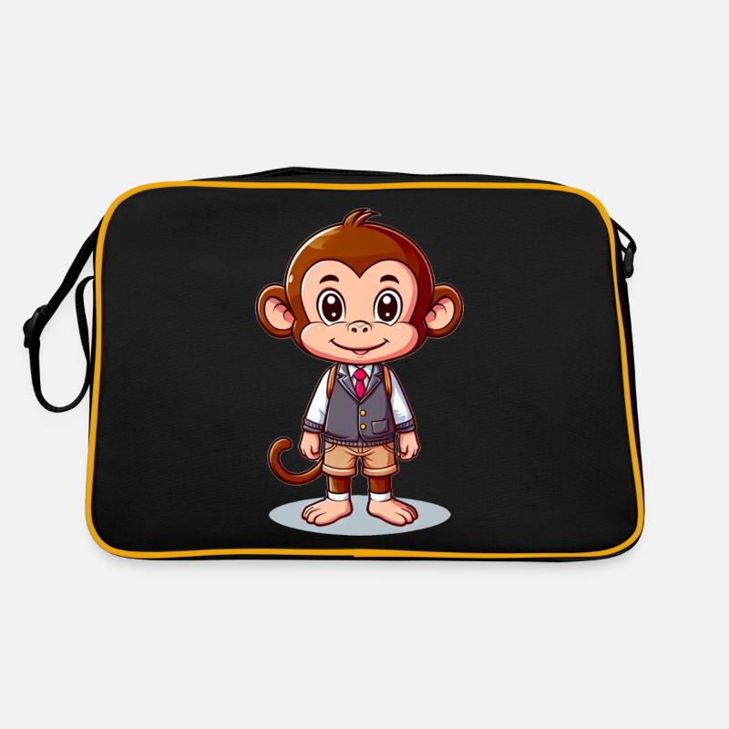 Singe écolier mignon Sac Retro