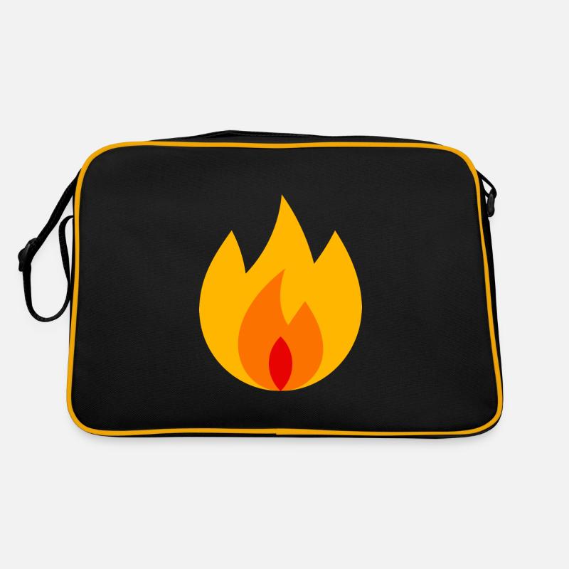 Feuer - Retro Tasche - Schwarz/Gold