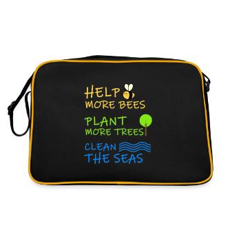 Environmental Shirt Climate Change Eco Environmental Gift - Retro Bag - black/gold - Back