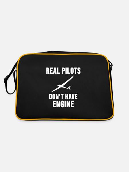 Glider Glider Pilot Cool Gift - Sac Retro - noir/or - Dos