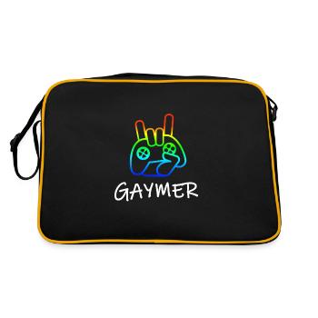 Gamer Gay Gay Pride LGBT Gaming Sweet gift - Retro Bag - black/gold - Back