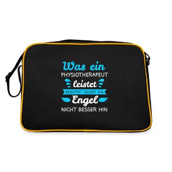 Physiotherapie Physio Therapie Physios Geschenk - Retro Tasche - Schwarz/Gold - Hinten
