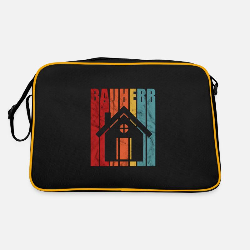 Bauherr Richtfest Bauherren Bauzeit Retro Geschenk Retro Tasche