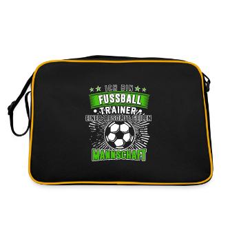 Fußball Trainer Coach Fußballverein Geschenk - Retro Tasche - Schwarz/Gold - Hinten