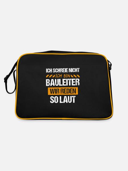 Bauleiter Baustelle Straßenbauer Geschenk - Retro Tasche - Schwarz/Gold