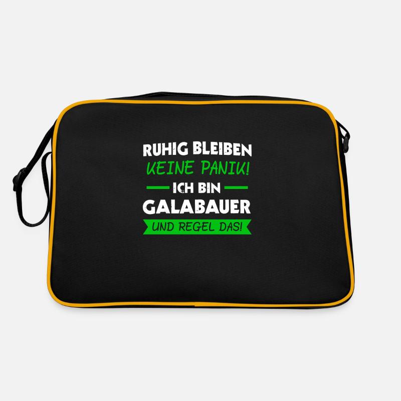 Galabauer Garten Landschaftsgärtner Geschenk - Retro Tasche - Schwarz/Gold
