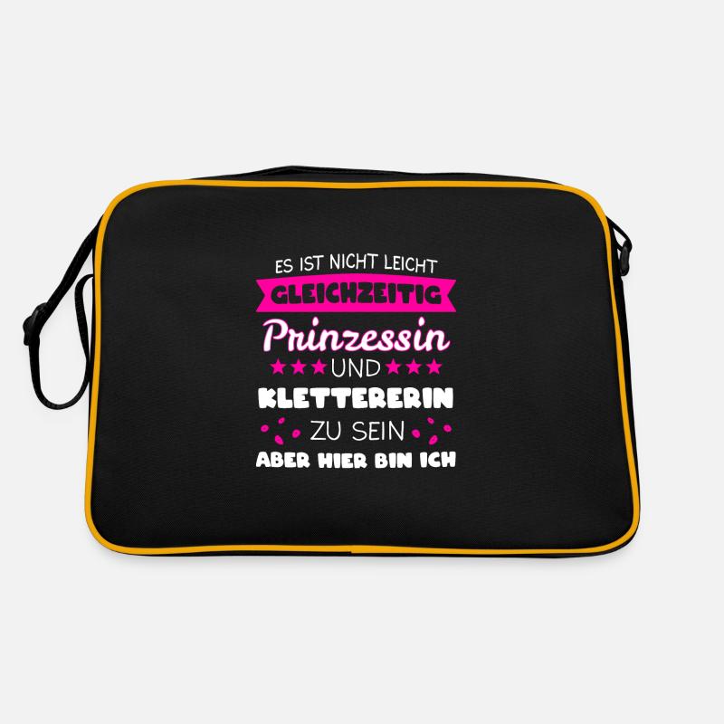 Kletter Klettern Klettern Geschenk - Retro Tasche - Schwarz/Gold