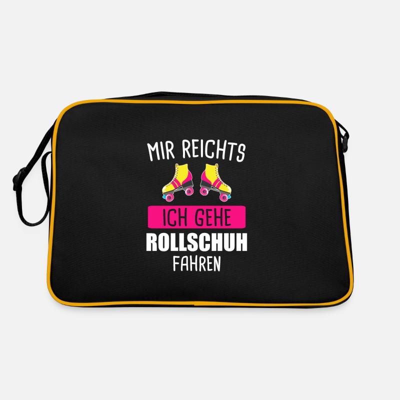 Rollschuh Rollschuhe Rollschuhlaufen Geschenk - Retro Tasche - Schwarz/Gold