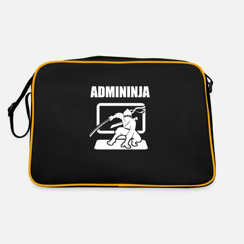 Admininja Admin Ninja Computer Scientist Funny Gift - Sac Retro - noir/or