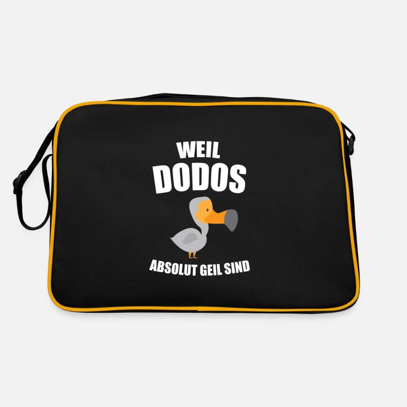 Dodo Dodos Urzeit Geschenk - Retro Tasche - Schwarz/Gold