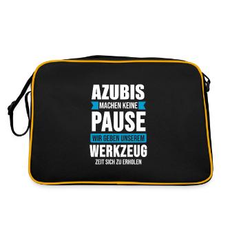 Azubi 2020 Lehrling Auszubildender Geschenk - Retro Tasche - Schwarz/Gold - Hinten