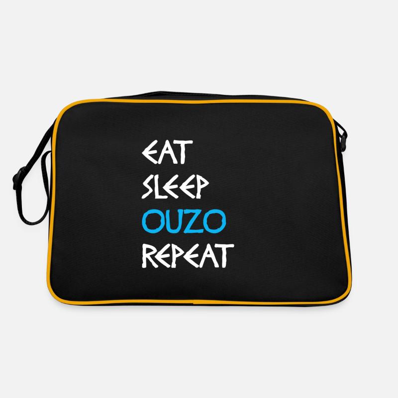 Ouzo Alkohol Schnaps Geschenk Retro Tasche