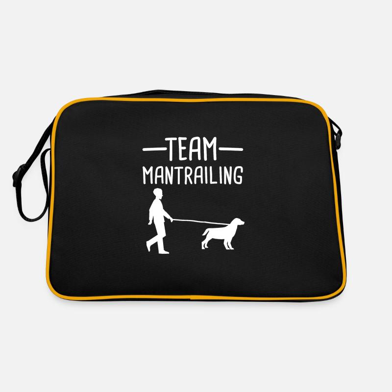 Mantrailing Mantrailer Hund Geschenk - Retro Tasche - Schwarz/Gold