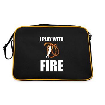 Fire poi fire poi fire dancer gift - Retro Bag - black/gold - Back