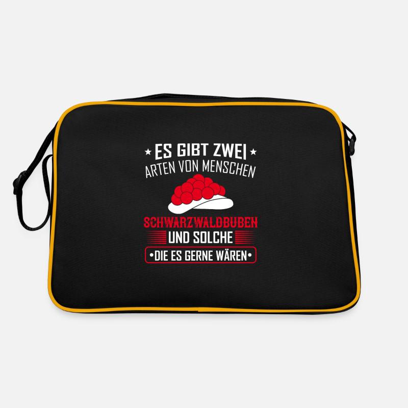 Schwarzwaldbub Schwarzwälder Schwarzwald Geschenk - Retro Tasche - Schwarz/Gold