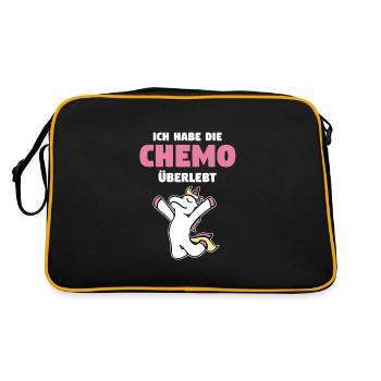Chemo Chemotherapie Cancer Geschenk - Retro Tasche - Schwarz/Gold - Hinten