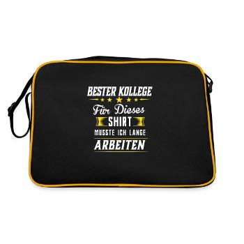 Bester Kollege Jobwechsel Abschiedsgeschenk Arbeit - Retro Tasche - Schwarz/Gold - Hinten