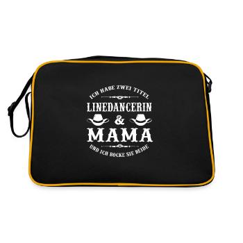 Linedance Mama Linedancer Line Dance Geschenk - Retro Tasche - Schwarz/Gold - Hinten