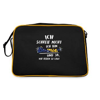 Bosnien Bosnier Bosnisch Geschenk - Retro Tasche - Schwarz/Gold - Hinten