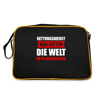 Rettungsdienst Rettungssanitäter Sanitäter - Retro Tasche - Schwarz/Gold - Hinten