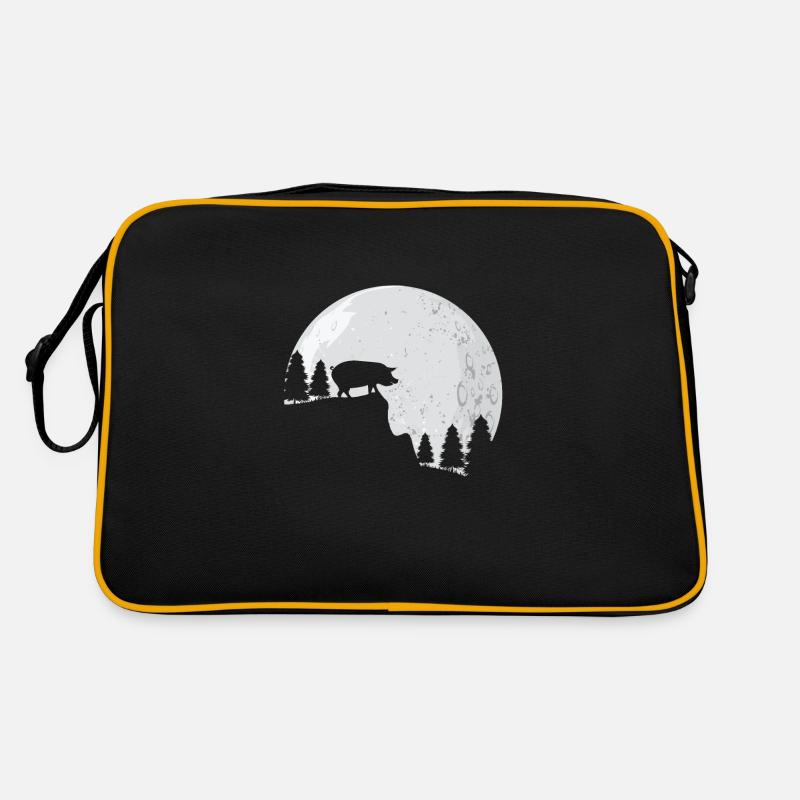 Cadeau de cochons de cochon - Sac Retro - noir/or
