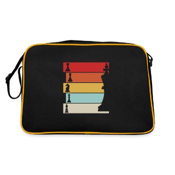 Cadeau de pion de joueur d'échecs d'échecs - Sac Retro - noir/or - Dos