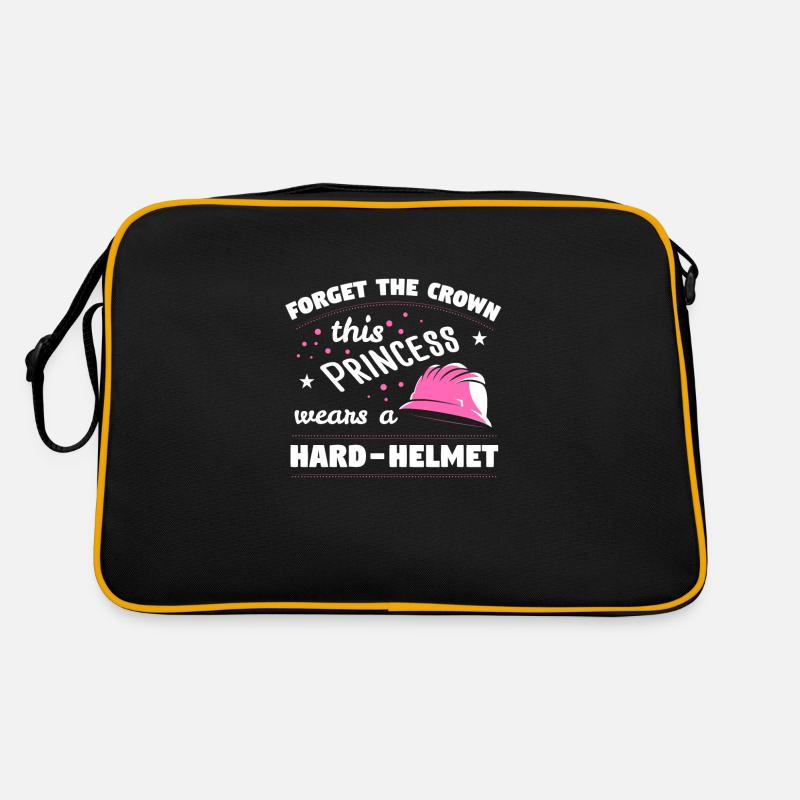 Baustelle Bauleiter Bagger Frau Geschenk Retro Tasche