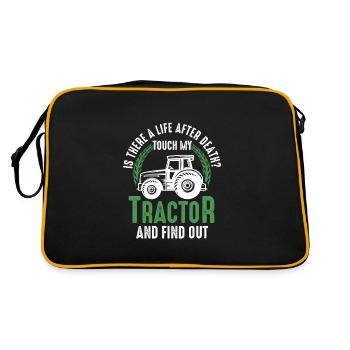 Tractor Tractors Tractor Gift - Retro Bag - black/gold - Back