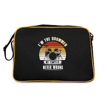 Drums drumsticks gift - Retro Bag - black/gold - Back