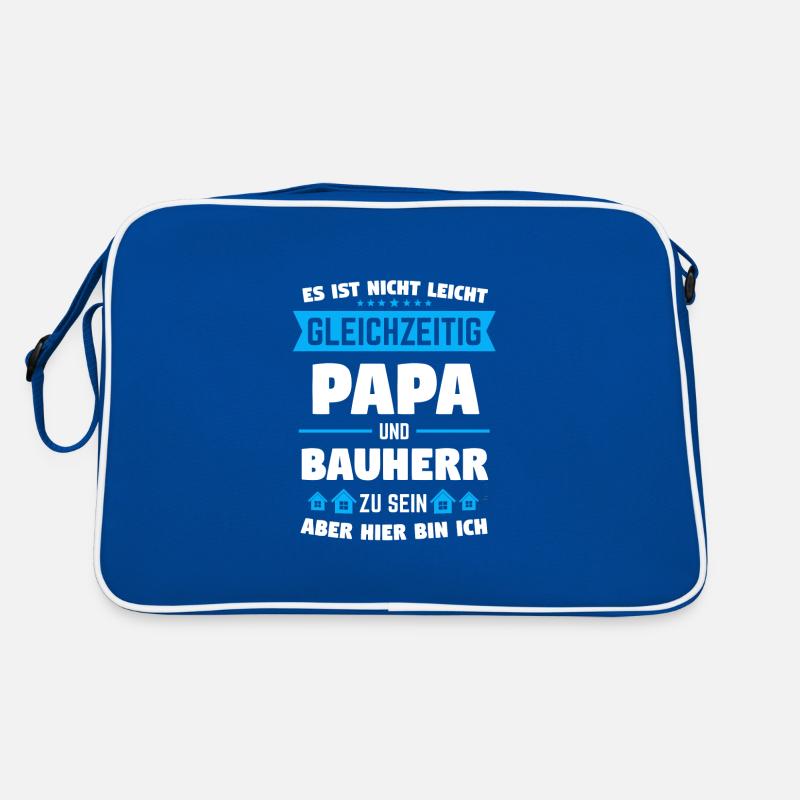 Bauherr Papa Bauherren Einweihungsfeier Geschenk Retro Tasche