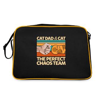 Cadeau de propriétaire de chat chat papa chats - Sac Retro - noir/or - Dos