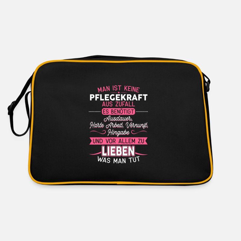 Pflegekraft Pflegekräfte Geschenk - Retro Tasche - Schwarz/Gold