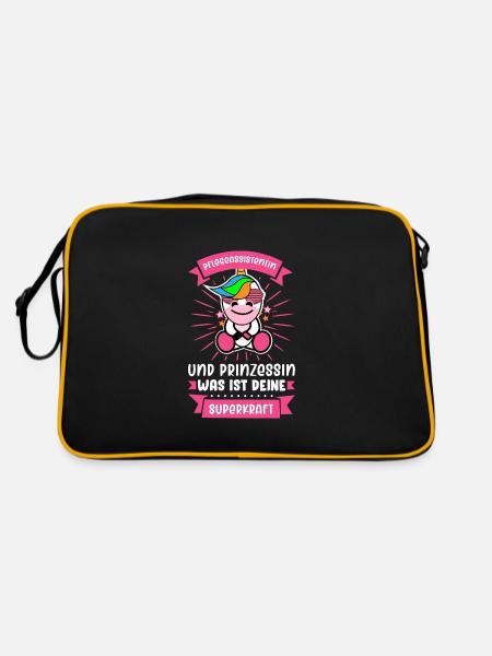 Pflegeassistentin Pflegerin Pflegekraft Geschenk - Retro Tasche - Schwarz/Gold