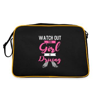 Driver's license Girl Driving Girl Driver's License - Retro Bag - black/gold - Back