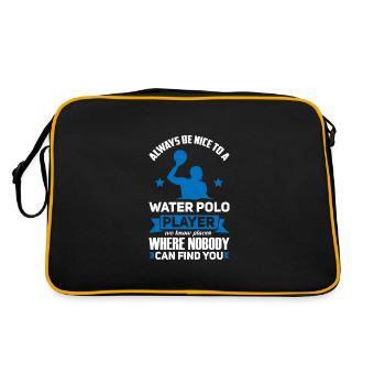 Water Polo Water Sport Water Polo Geschenk - Retro Tasche - Schwarz/Gold - Hinten