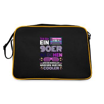 90er Mädchen Retro 90er Jahre Geschenk - Retro Tasche - Schwarz/Gold - Hinten