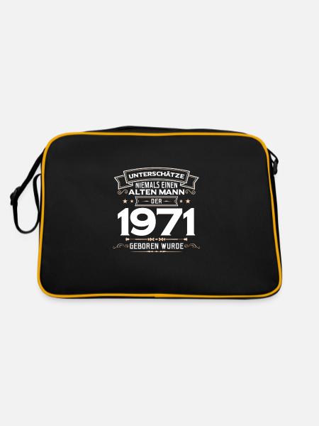 50. Geburtstag 50 Jahre Geburtstag Geschenk - Retro Tasche - Schwarz/Gold