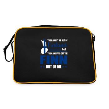 Finland Finnish Finnish Gift - Retro Bag - black/gold - Back