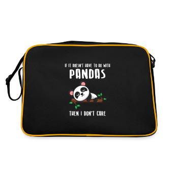 Panda Panda Pandas Gift - Retro Bag - black/gold - Back